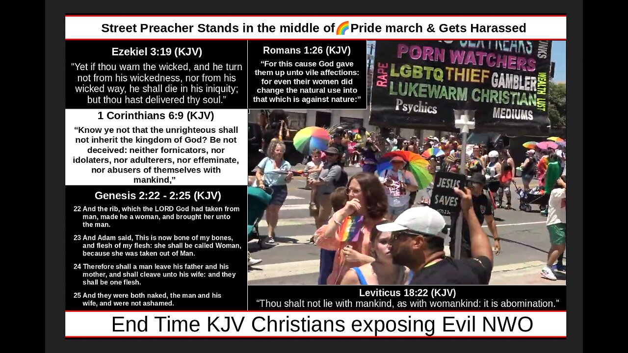 Street Preacher Stands in the middle of🌈Pride march & Gets Harassed