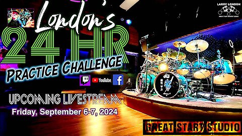 In Studio 24 Hr Practice Challenge Livestream Announcement #drumlessons #drum #livestream