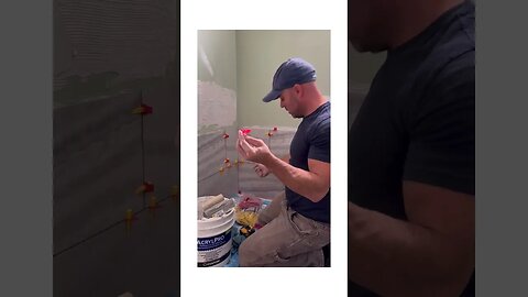 Tiling using my favourite tile levelling system #shorts