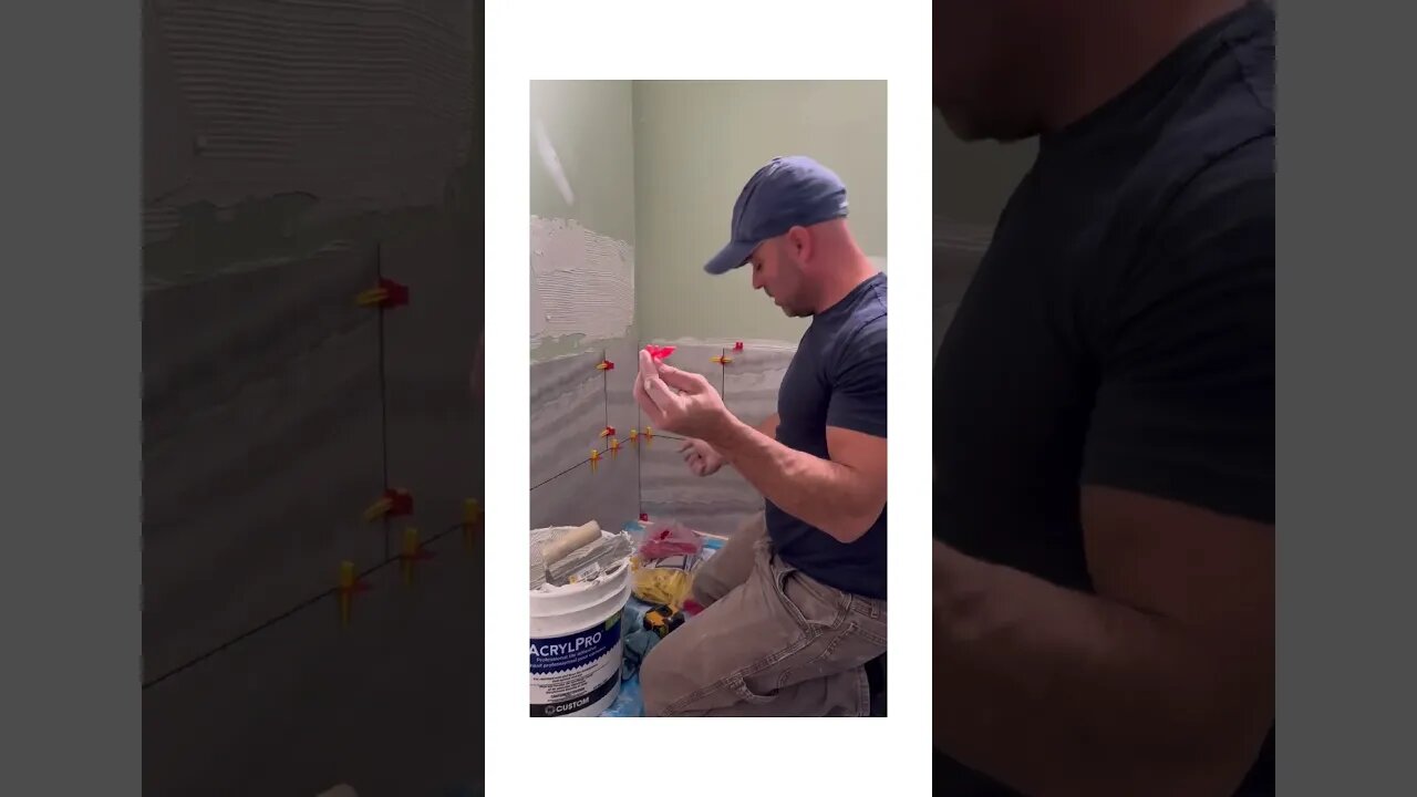 Tiling using my favourite tile levelling system #shorts