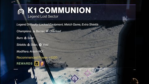 Destiny 2 Legend Lost Sector: The Moon - K1 Communion 11-25-21