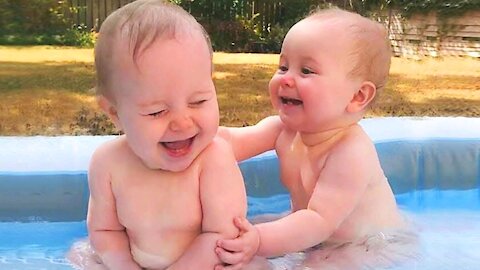 Baby Siblings Playing and Laughing with each other