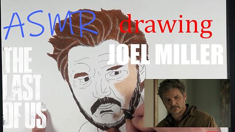 ASMR Last Of Us DRAWING, Pedro Pascal as Joel Miller CARTOON (Time-Lapse) #thelastofus #asmr #hbomax