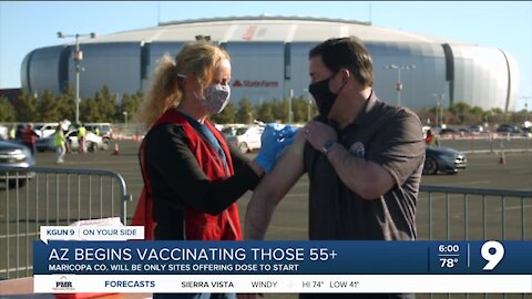 Gov. Ducey receives COVID-19 vaccine in Phoenix