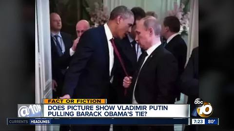 Putin pulled Obama's tie?