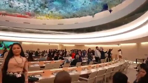 In the United Nations Human Rights Council, the meeting turns its back