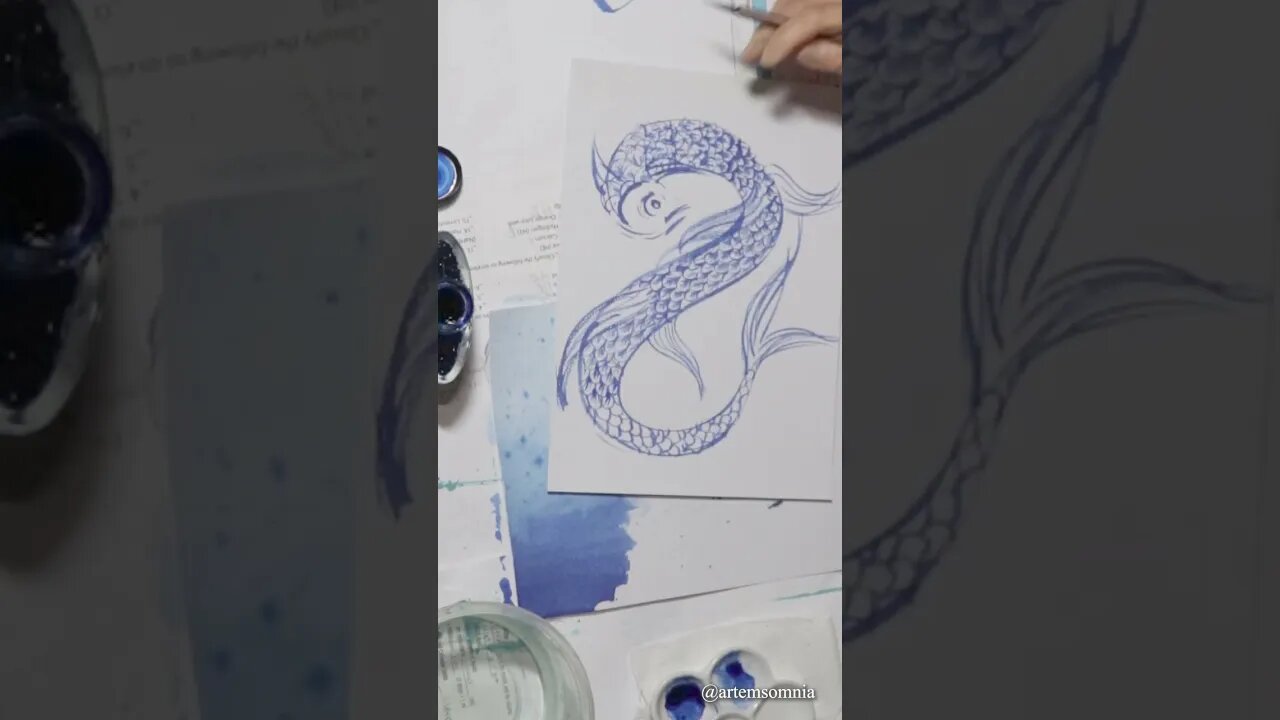 Unboxing and Painting with Pilot Iroshizuku Ink : asa-gao [朝顔] #shorts #shortsfeed