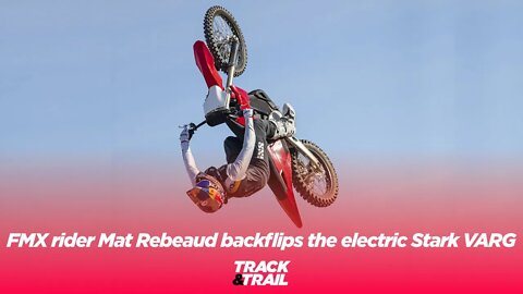 Red Bull FMX rider Mat Rebeaud backflips the electric Stark VARG #Shorts