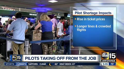 Pilot shortage affecting airline industry
