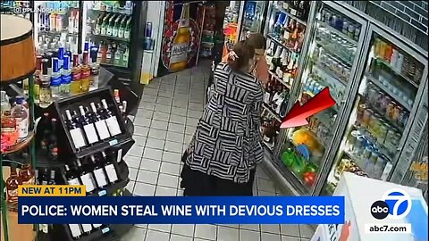 Kangaroo pouch in dress helps women steal wine from Upland store