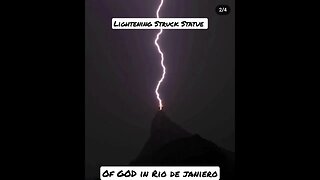 GOD Statue Struck by Lightening