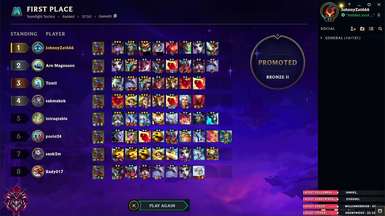 First win in the new season from Teamfight Tactics
