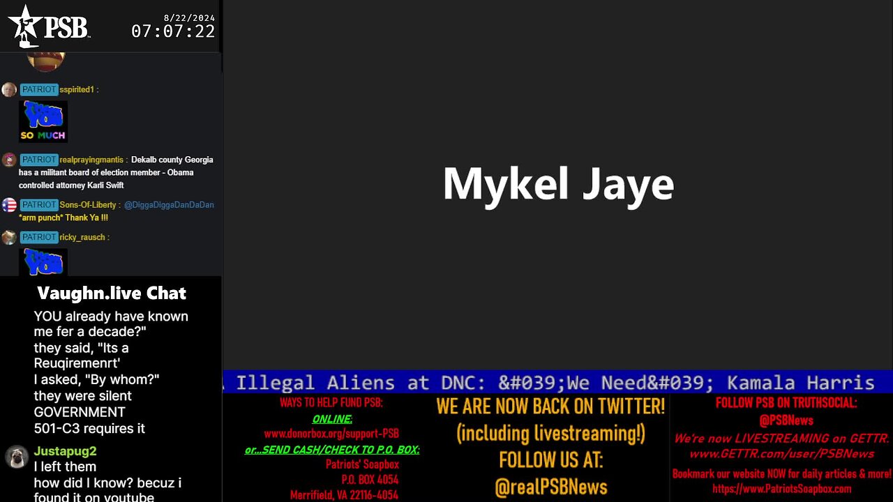 2024-08-22 07:00 EDT - Patriots Soapbox AM: with MykelJaye