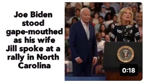 🇺🇸 Joe Biden stood gape-mouthed as his wife Jill spoke at a rally in North Carolina