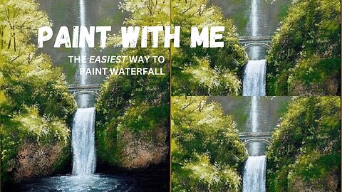How to Paint a Beautiful Waterfall / Acrylic Painting for Beginners
