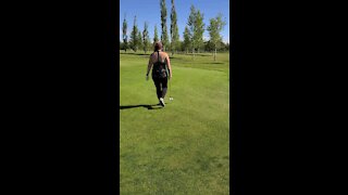 55ft putt from the fringe.