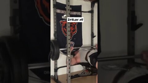 245x5 Bench Press. Last rep 3 second pause #shorts