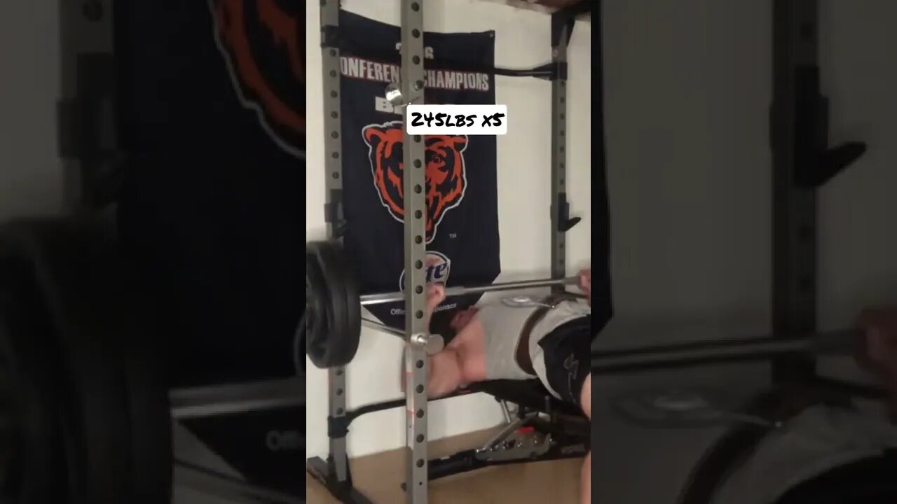 245x5 Bench Press. Last rep 3 second pause #shorts