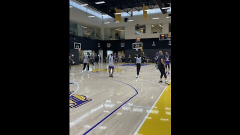 Lakers first team is a small ball group composed of LeBron, AD, Westbrook, Melo and Monk