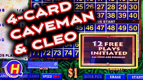 4-Card Caveman Plus and Cleopatra KENO Action from Encore Las Vegas! #KENONATION