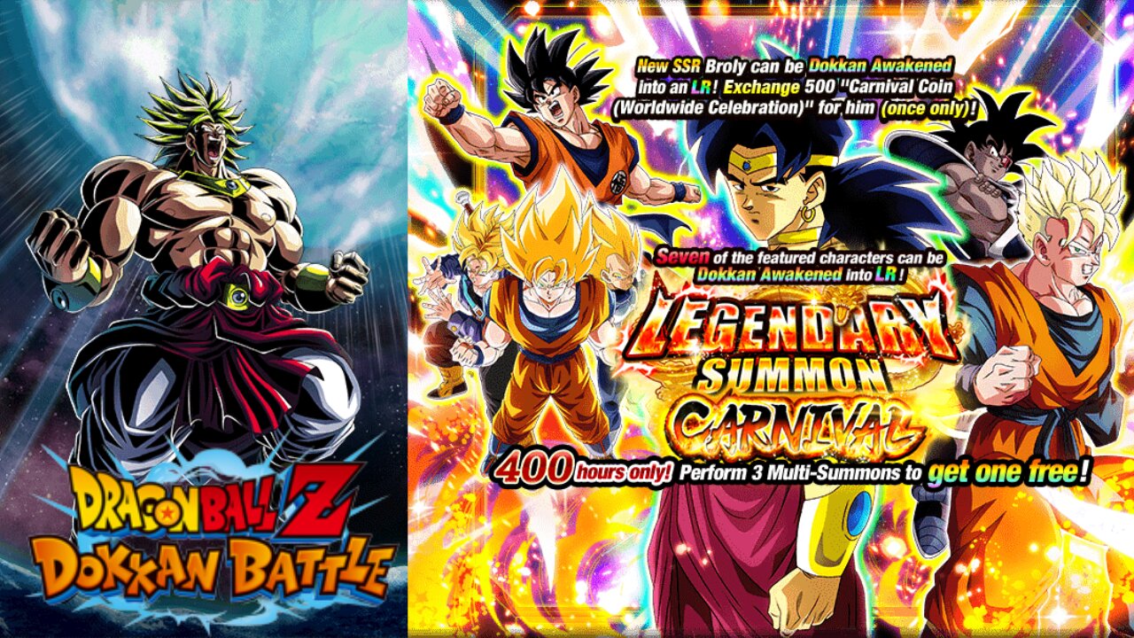 DBZ Dokkan Battle: Legendary Summon Carnival LR Broly Banner Summons