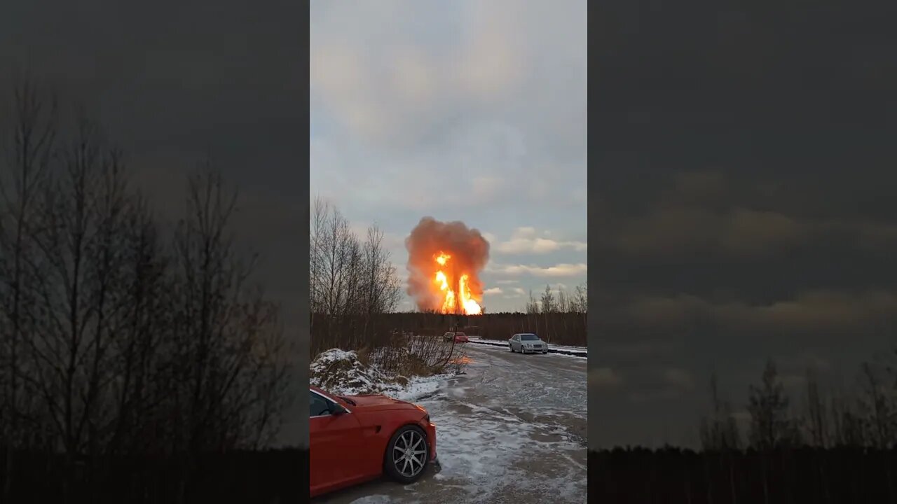 Explosion of gas pipe in Leningrad district #explosion #fire