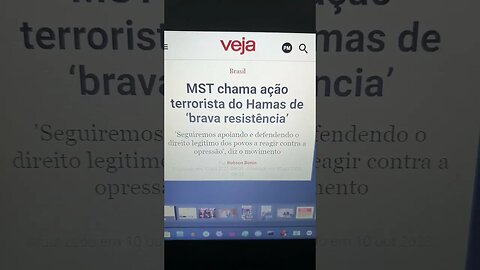 mst chama açāo terrorista do hamas de "brava resistência"... nojento demais... condenar e prisão