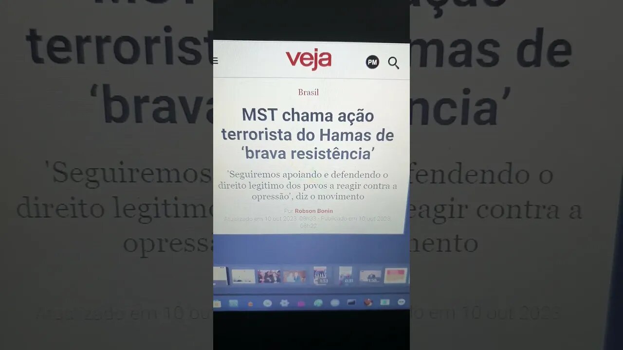 mst chama açāo terrorista do hamas de "brava resistência"... nojento demais... condenar e prisão