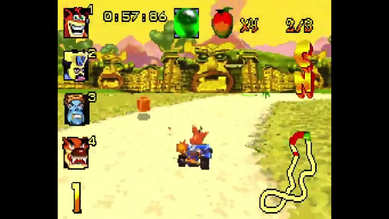 Crash Nitro Kart (GBA) - Jungle Boogie CNK Challenge Gameplay (Green Token)