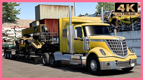 International LoneStar transporting Caterpillar TH514C | American Truck Simulator Gameplay "4K"