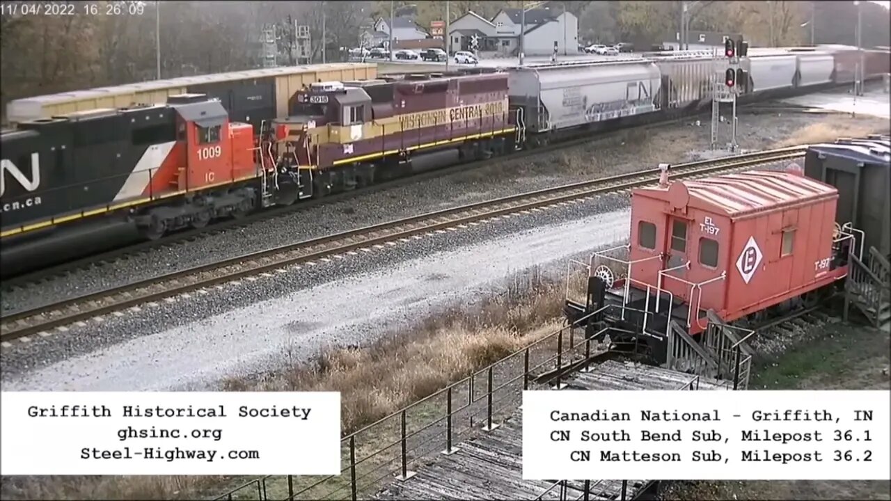 WB Manifest and EB Manifest with IC and WC Units at Griffith, IN on November 4, 2022