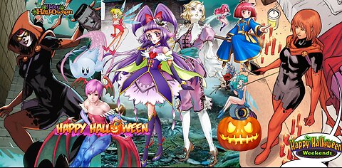 Celebrating The 2024 Halloween Fall Season with Hallow's Eve,Maria Renard and Cure Magical Custom Wallpaper