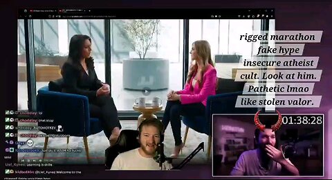 Atheist Leftist Streamer talking smack about trump and conservatives.