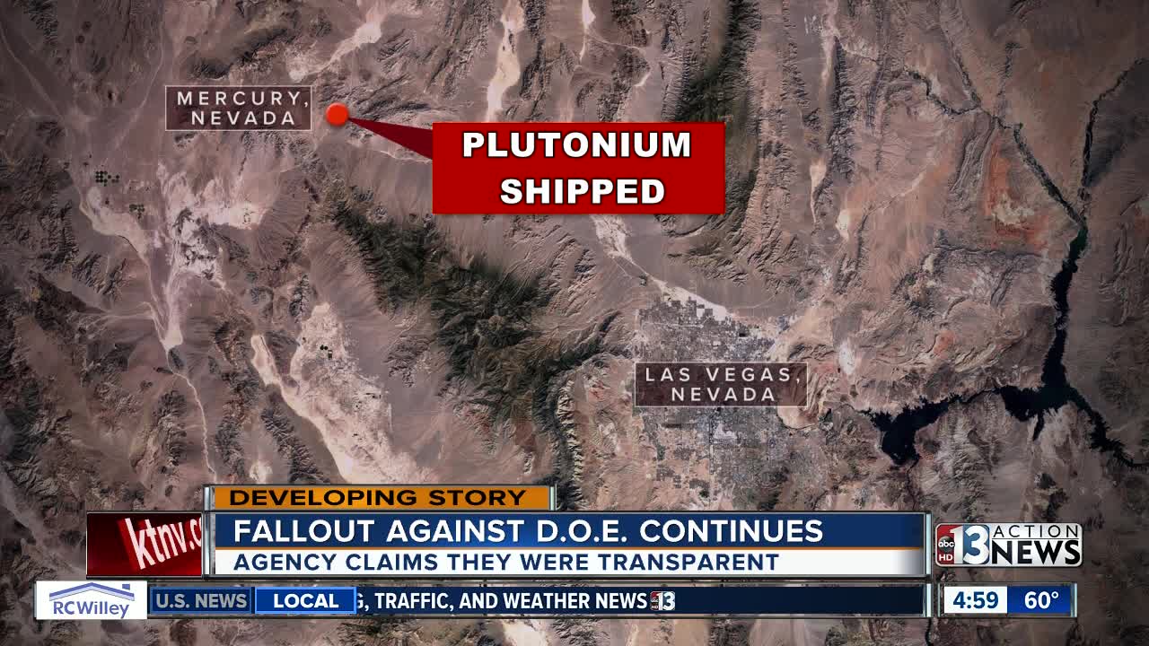 Nevada officials, experts continue reaction to secret plutonium shipment