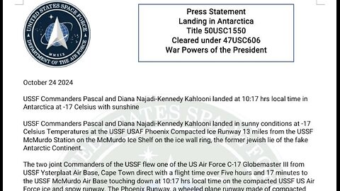 PRESS STATEMENT LANDING IN ANTARCTICA Title 50USC1550