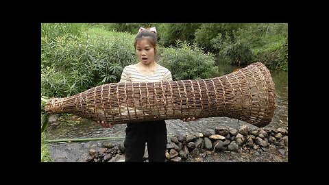 Hunting wild fish - Fishing techniques | stream fishing | Building a system of fishing nets Ep29
