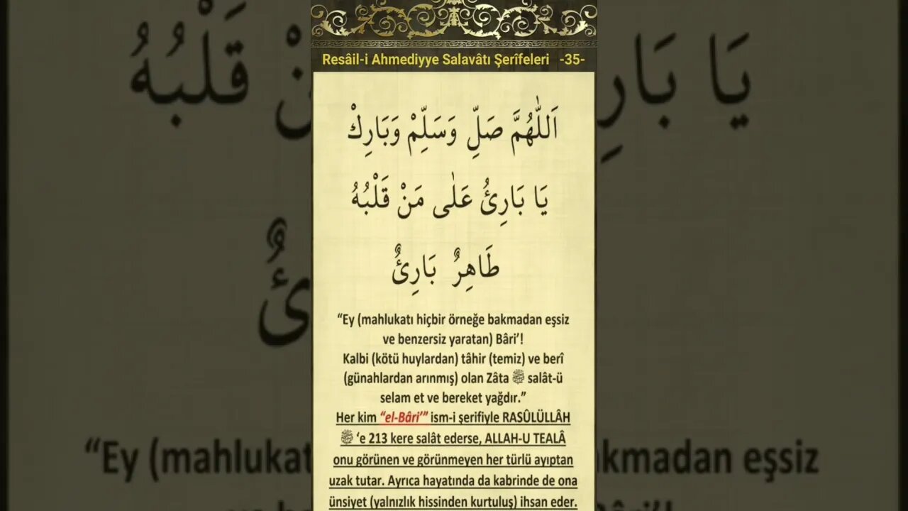 Resaili Ahmediyye Salavat-ı Şerifeleri-35