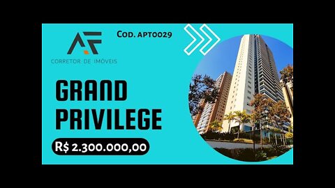 APT0029 GRAND PRIVILEGE - APARTAMENTO COM 320 M2 COM 4 SUÍTES, VARANDA GOURMET E 5 VAGAS DE GARAGEM