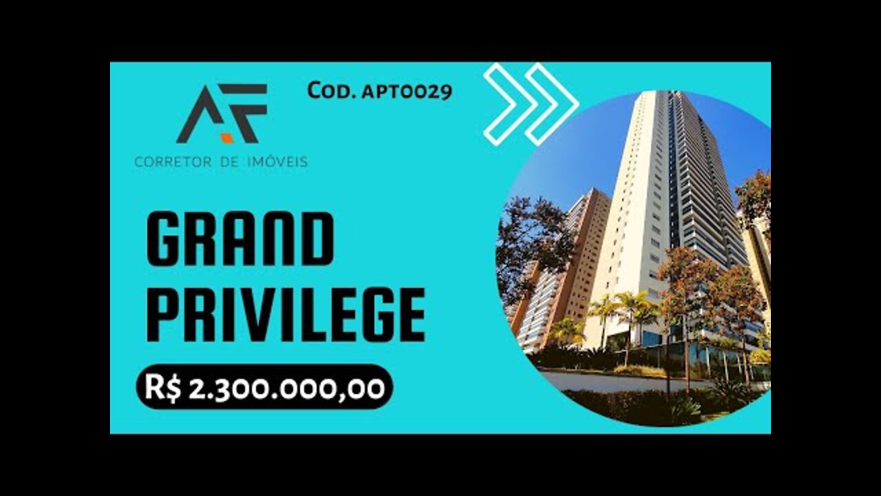 APT0029 GRAND PRIVILEGE - APARTAMENTO COM 320 M2 COM 4 SUÍTES, VARANDA GOURMET E 5 VAGAS DE GARAGEM