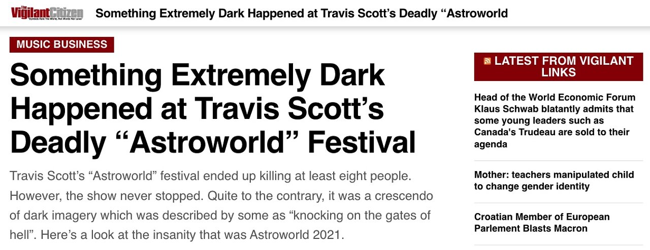 The Vigilant Citizen looks at the Insanity of Astroworld 2021