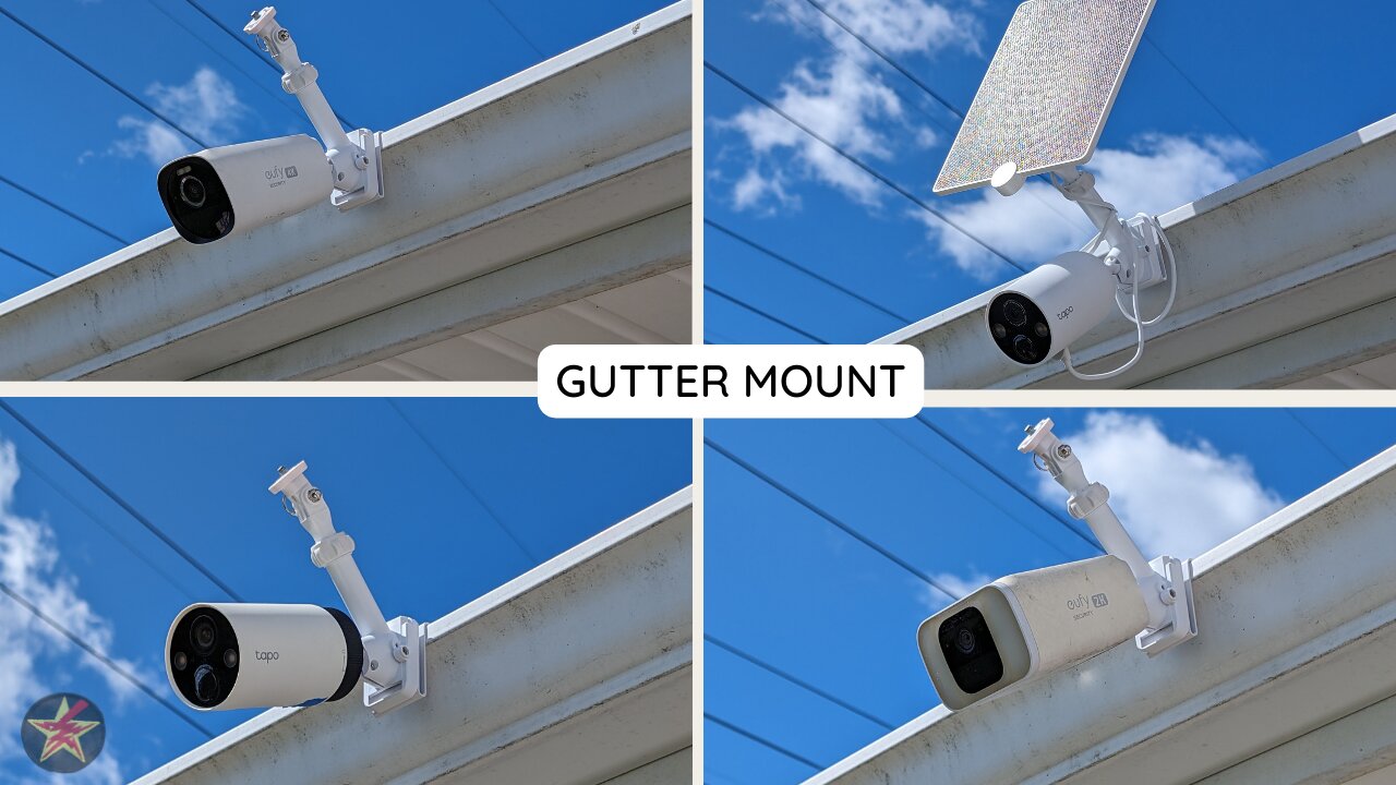 Wasserstein Gutter Mount for Camera & Solar Panel: No need to drill holes for your security camera