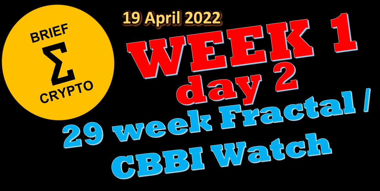 BriefCrypto Week 1 - Day 2 of 29 week Fractal and CBBI watch CBBI = 34 - 19 April