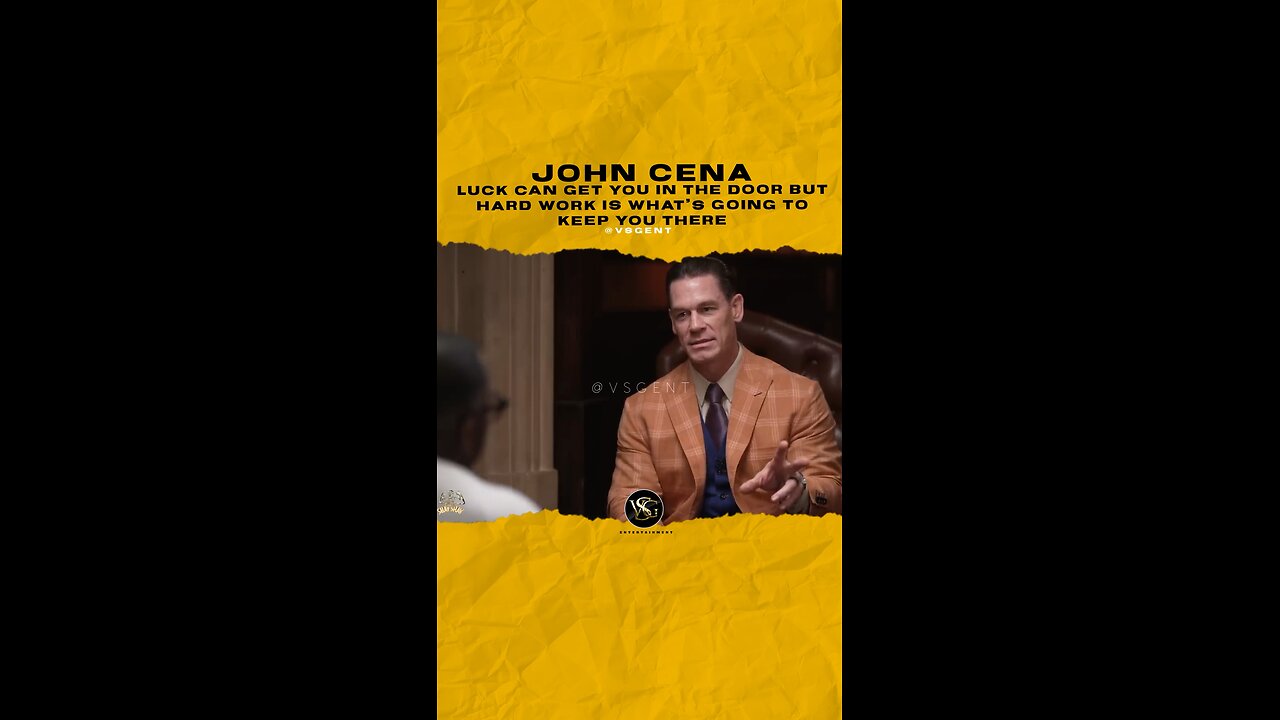 @johncena Luck can get you in the door but hard work is what’s going to keep you there