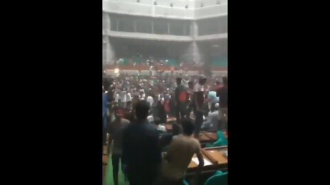 Complete chaos in Bangladesh parliament as the country is now under full military control.