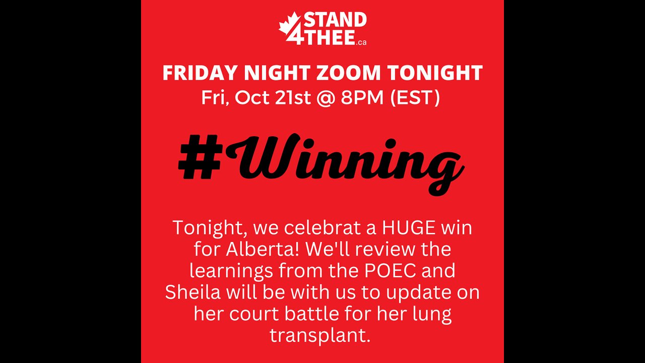 Stand4THEE Friday Night Zoom Oct 21 2022