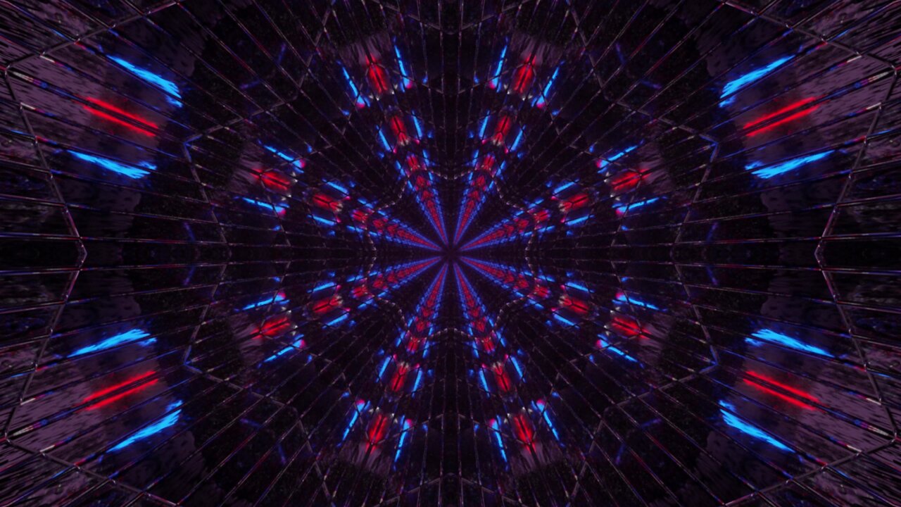 FREE 4k uhd 60fps concert background vj loop | red and blue neon reflections tunnel