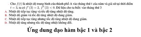 Toán 12: Ứng dụng đạo hàm bậc 1 và bậc 2 trong toán ứng dụng trong đề thi Chương trình mới