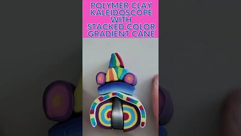 Polymer Clay Kaleidoscope with Stacked Color Gradient Cane