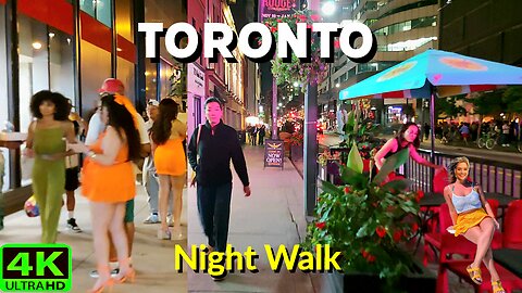 【4K】Sunday Night in downtown Toronto Canada 🇨🇦