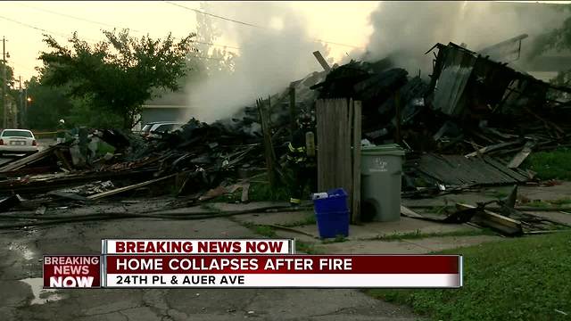 House collapses after 2-alarm on Milwaukee's north side